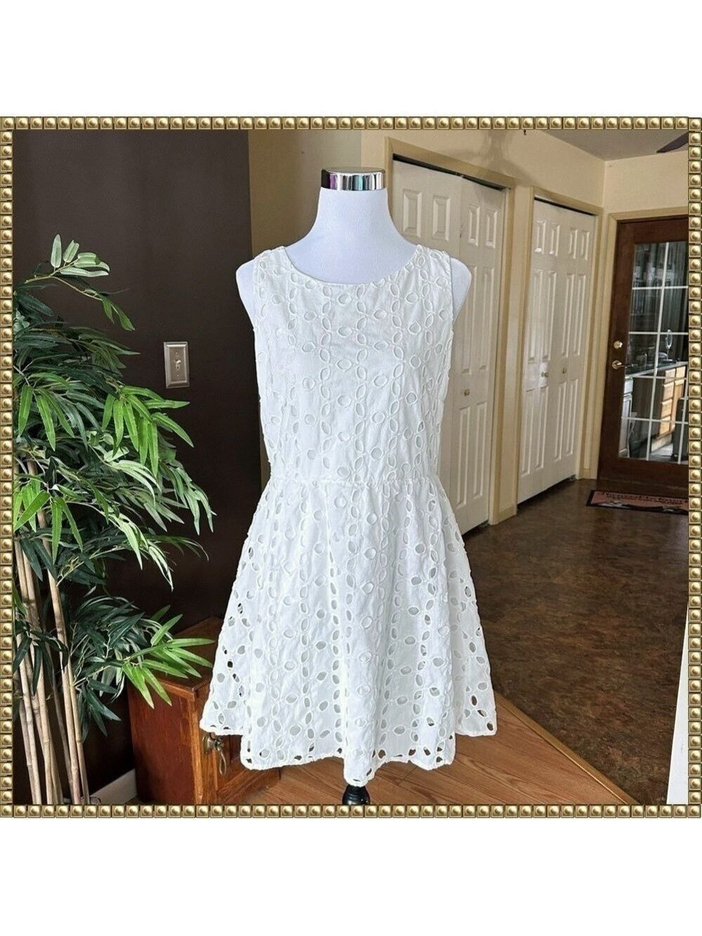 Urban Hearts White Eyelet Fit Flare Dress Extra Large